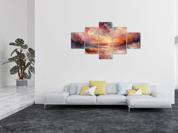 Obraz - Malované červánky (125x70 cm)