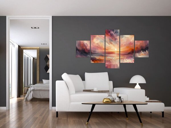 Obraz - Malované červánky (125x70 cm)