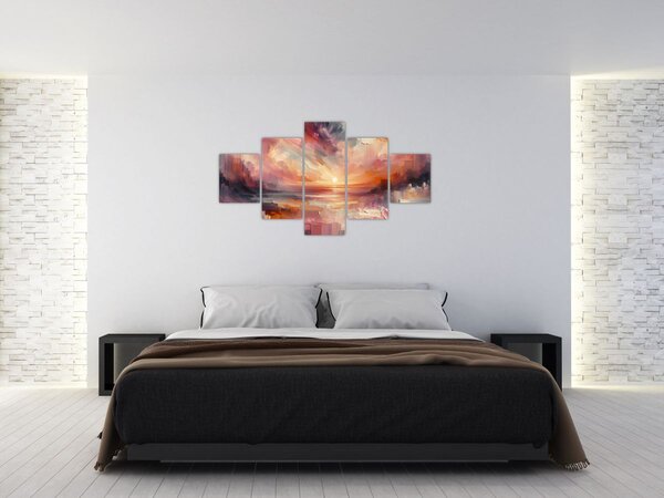 Obraz - Malované červánky (125x70 cm)