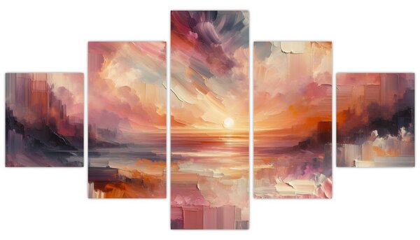 Obraz - Malované červánky (125x70 cm)