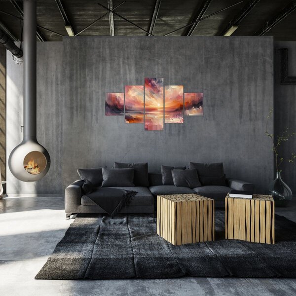 Obraz - Malované červánky (125x70 cm)