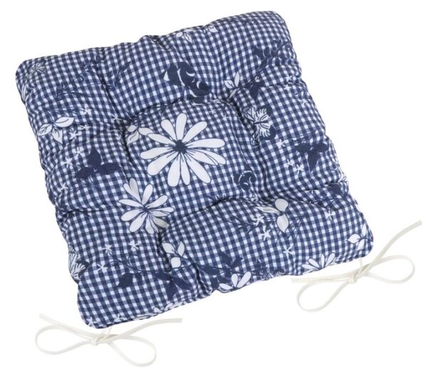 Bellatex Sedák DITA prošívaný 40x40 cm Kostička Modrá