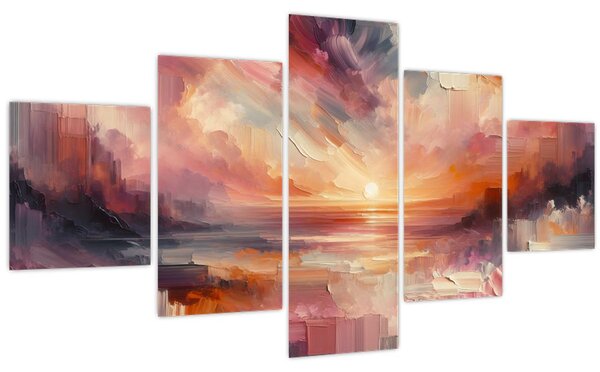 Obraz - Malované červánky (125x70 cm)