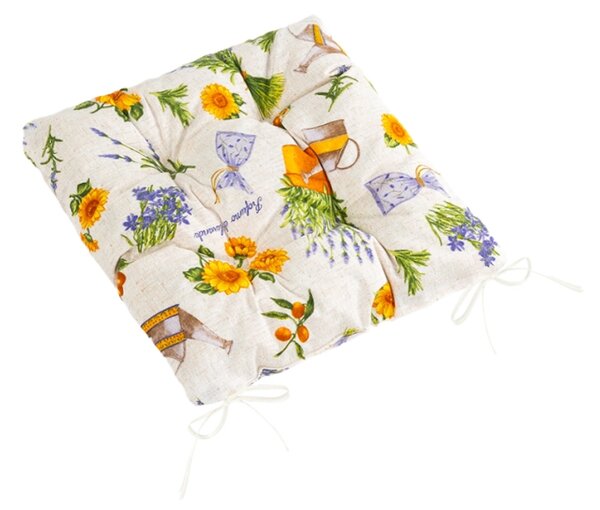 Bellatex Sedák EMA prošívaný 40x40 cm Levandule Fialová,Žlutá
