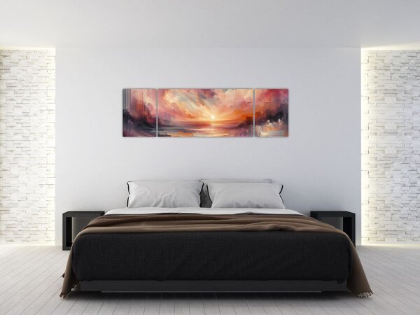 Obraz - Malované červánky (170x50 cm)