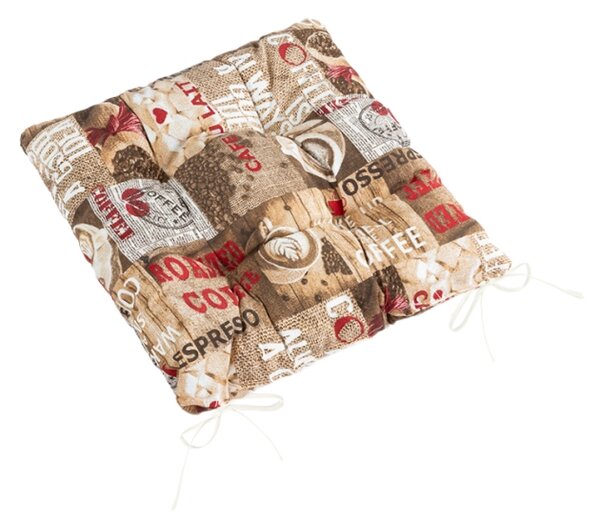 Bellatex Sedák EMA prošívaný 40x40 cm Káva Hnědá,Červená