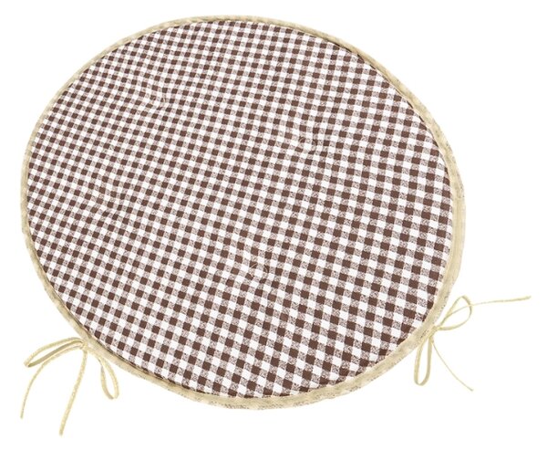 Bellatex Sedák BERTA kulatý hladký průměr 40 cm Kostička Hnědá
