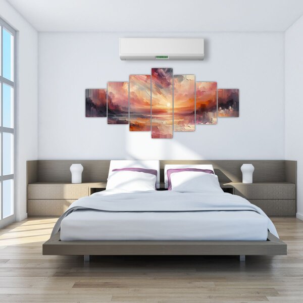 Obraz - Malované červánky (210x100 cm)