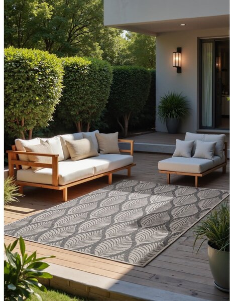 Vnitřní a venkovní koberec v šedé a slonovinové barvě 160x230 cm Duet Liora – NORTHRUGS