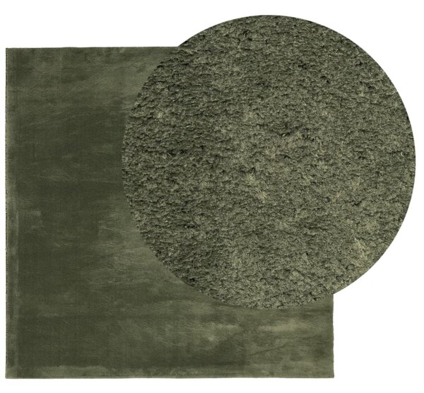 Koberec HUARTE krátký vlas měkký pratelný lesní zeleň 200x200cm