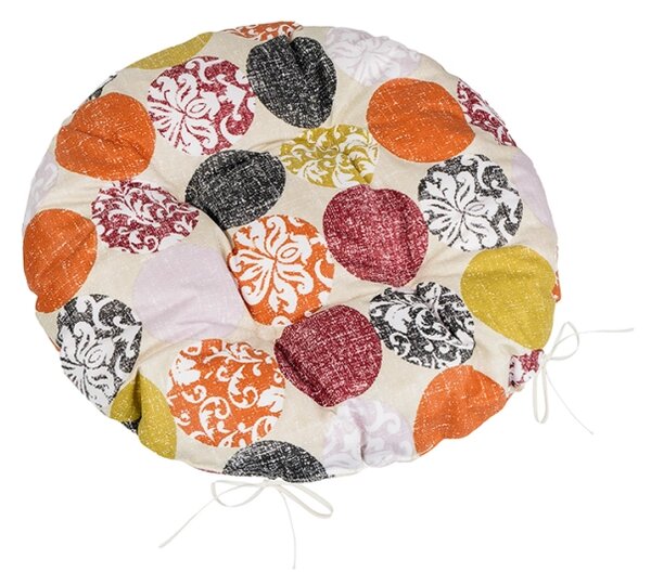 Bellatex Sedák BERTA kulatý prošívaný průměr 40 cm Koule Hnědá,Vínová,Oranžová