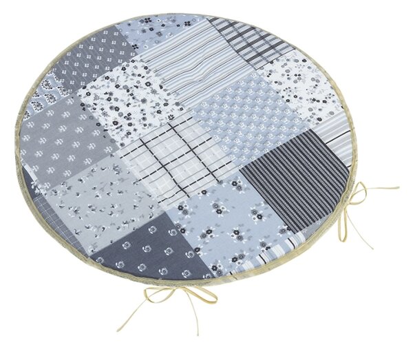 Bellatex Sedák Adéla kulatý hladký průměr 40 cm Patchwork Šedá