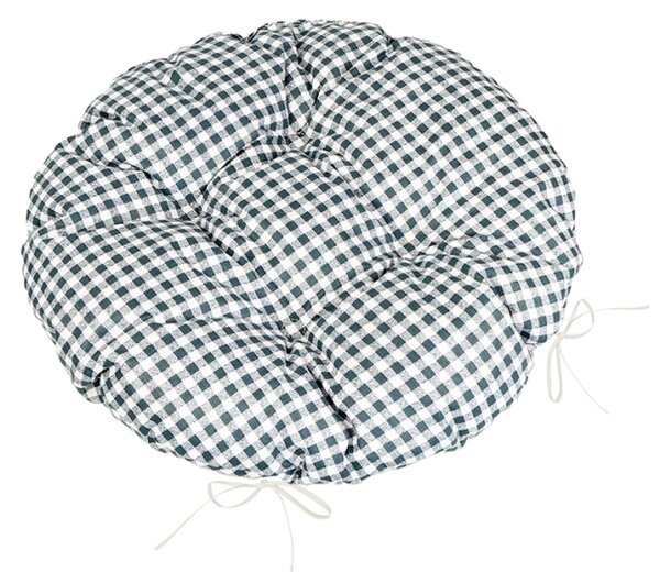 Bellatex Sedák BERTA kulatý prošívaný průměr 40 cm Kostička Šedá,Bílá