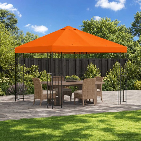 Altán 3 x 3 m Oranžová Polyester a ocel 190 gsm