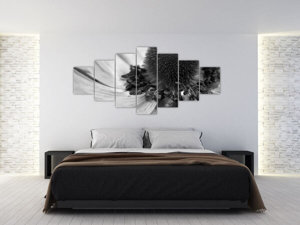 Obraz - Květina v černobílé (210x100 cm)
