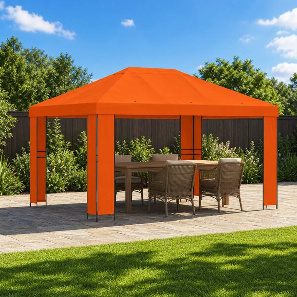 Altán 4 × 3 m Oranžová Polyester a ocel 190 gsm