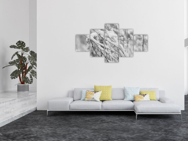 Obraz - Zasněžené větve (125x70 cm)