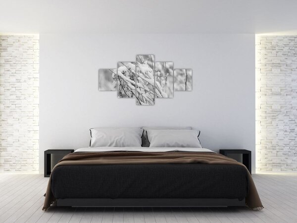 Obraz - Zasněžené větve (125x70 cm)