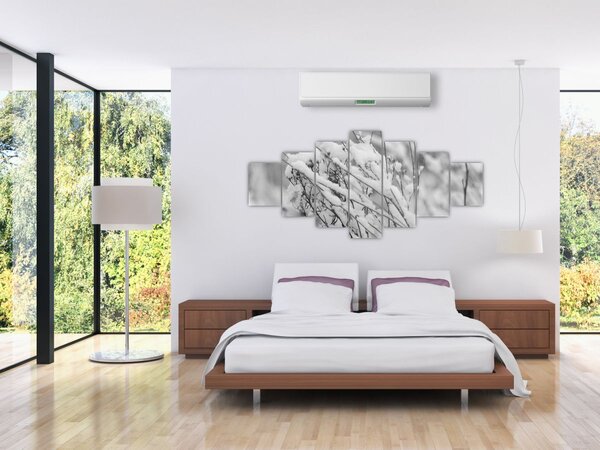 Obraz - Zasněžené větve (210x100 cm)