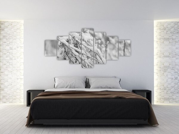 Obraz - Zasněžené větve (210x100 cm)