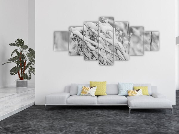 Obraz - Zasněžené větve (210x100 cm)