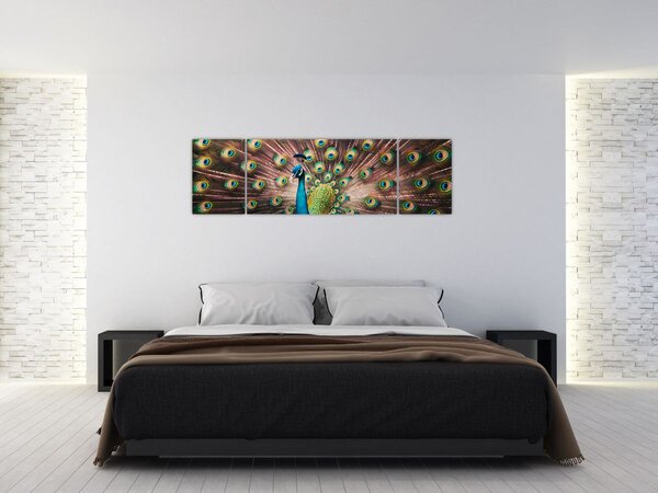 Obraz - Páv (170x50 cm)