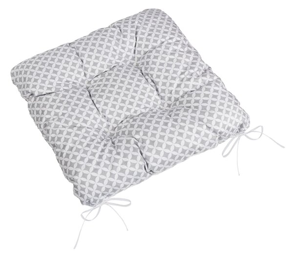 Bellatex Sedák Adéla prošívaný 40x40 cm Kosočtverec Šedá,Bílá