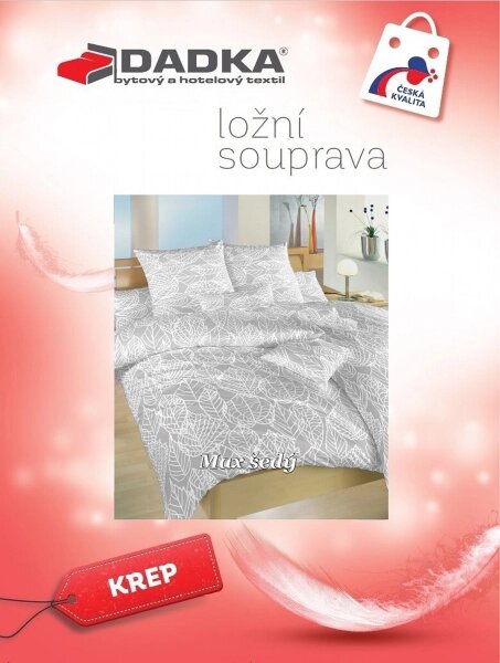 DADKA Povlečení krep Max šedý 240x220, 2x70x90 cm
