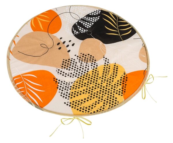 Bellatex Sedák Adéla kulatý hladký průměr 40 cm Oblázky Oranžová