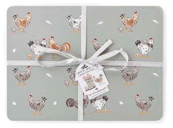 Korková prostírání v sadě 4 ks 21x29 cm Hen House – Cooksmart ®