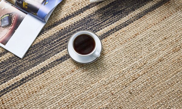 Diamond Carpets India, Ručně vázaný kusový koberec Agra Bridge HL 76 Natural Black, 120x170, béžová, chodba / předsíň