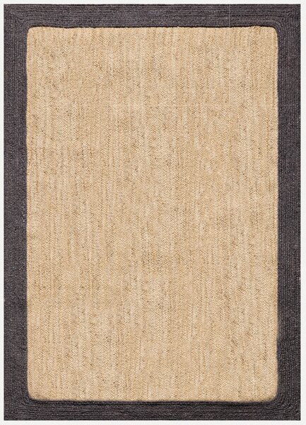 Diamond Carpets India, Ručně vázaný kusový koberec Brisa SM 08 Natural Black, 120x170, béžová, chodba / předsíň
