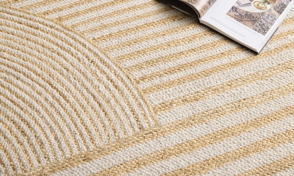 Diamond Carpets India, Ručně vázaný kusový koberec Elka J-52 Natural, 120x170, béžová, chodba / předsíň