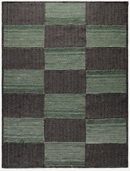 Diamond Carpets India, Ručně vázaný kusový koberec Geomoss SM 18 Green Black, 120x170, vícebarevná, chodba / předsíň