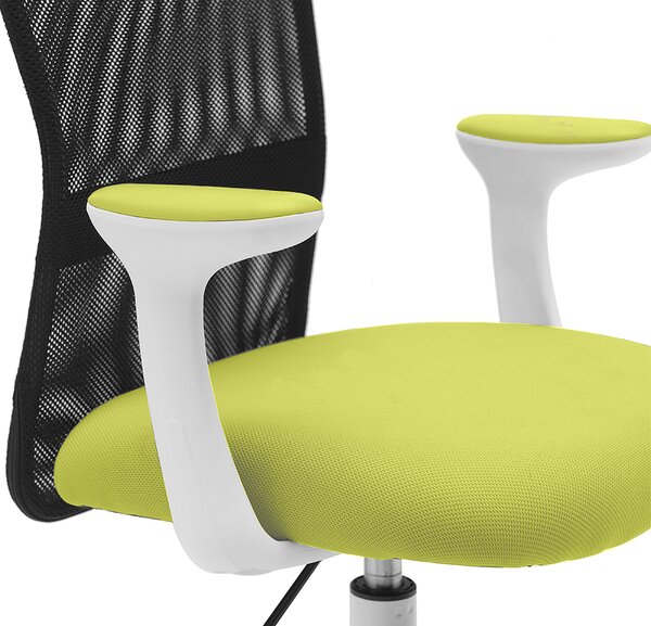 Dětská židle Neoseat MONKEY WHITE s podnoží — látka, bílá / zelená