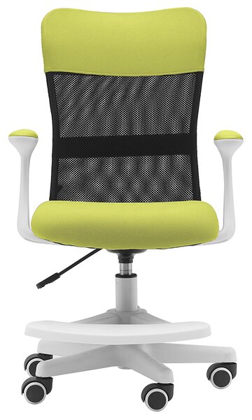 Dětská židle Neoseat MONKEY WHITE s podnoží — látka, bílá / zelená