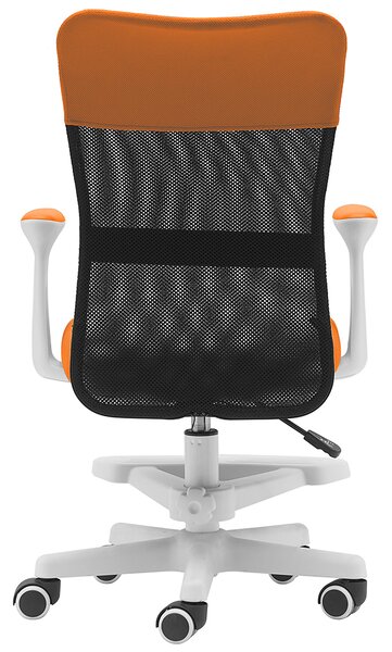 Dětská židle Neoseat MONKEY WHITE s podnoží — látka, bílá / oranžová