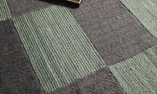 Diamond Carpets India, Ručně vázaný kusový koberec Geomoss SM 18 Green Black, 120x170, vícebarevná, chodba / předsíň