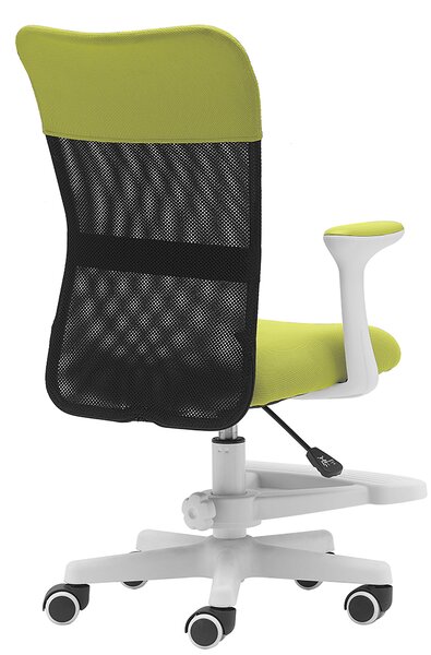 Dětská židle Neoseat MONKEY WHITE s podnoží — látka, bílá / zelená