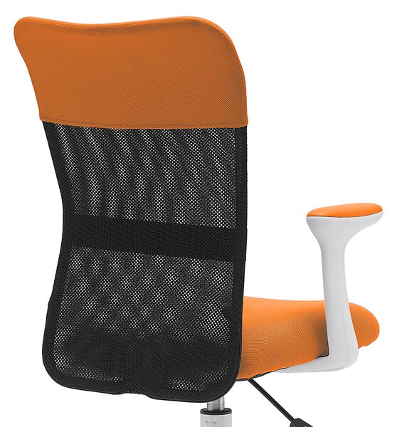 Dětská židle Neoseat MONKEY WHITE s podnoží — látka, bílá / oranžová