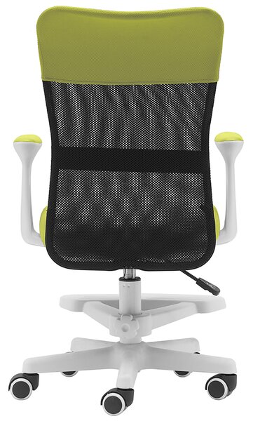 Dětská židle Neoseat MONKEY WHITE s podnoží — látka, bílá / zelená