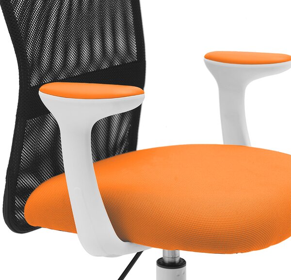 Dětská židle Neoseat MONKEY WHITE s podnoží — látka, bílá / oranžová