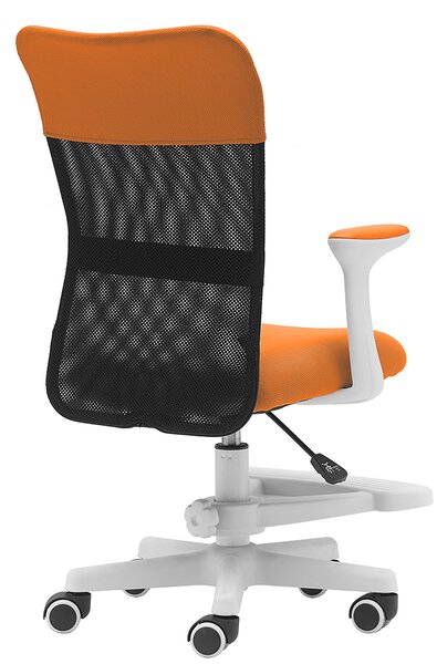 Dětská židle Neoseat MONKEY WHITE s podnoží — látka, bílá / oranžová