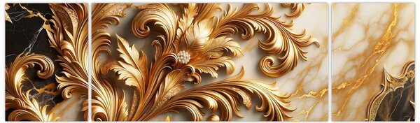 Obraz - Mramor se zlatem (170x50 cm)