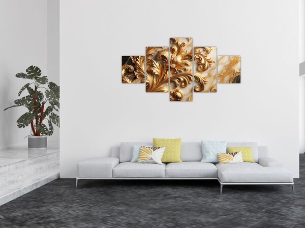 Obraz - Mramor se zlatem (125x70 cm)