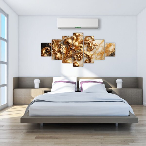 Obraz - Mramor se zlatem (210x100 cm)