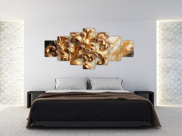 Obraz - Mramor se zlatem (210x100 cm)