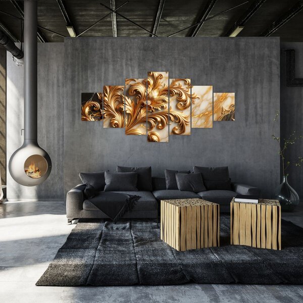 Obraz - Mramor se zlatem (210x100 cm)
