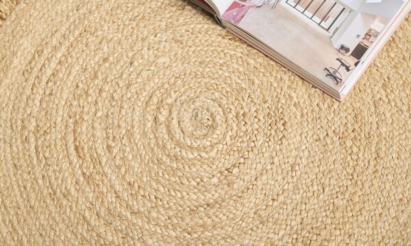 Diamond Carpets India, Ručně vázaný kusový koberec Jula J 34 Natural kruh, 120x120 (průměr) kruh, béžová, chodba / předsíň