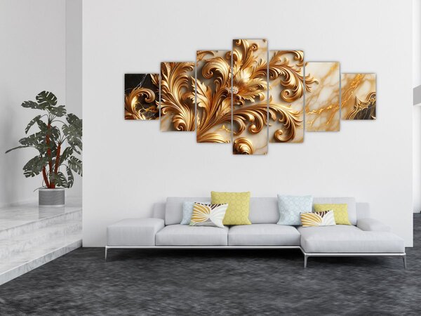 Obraz - Mramor se zlatem (210x100 cm)